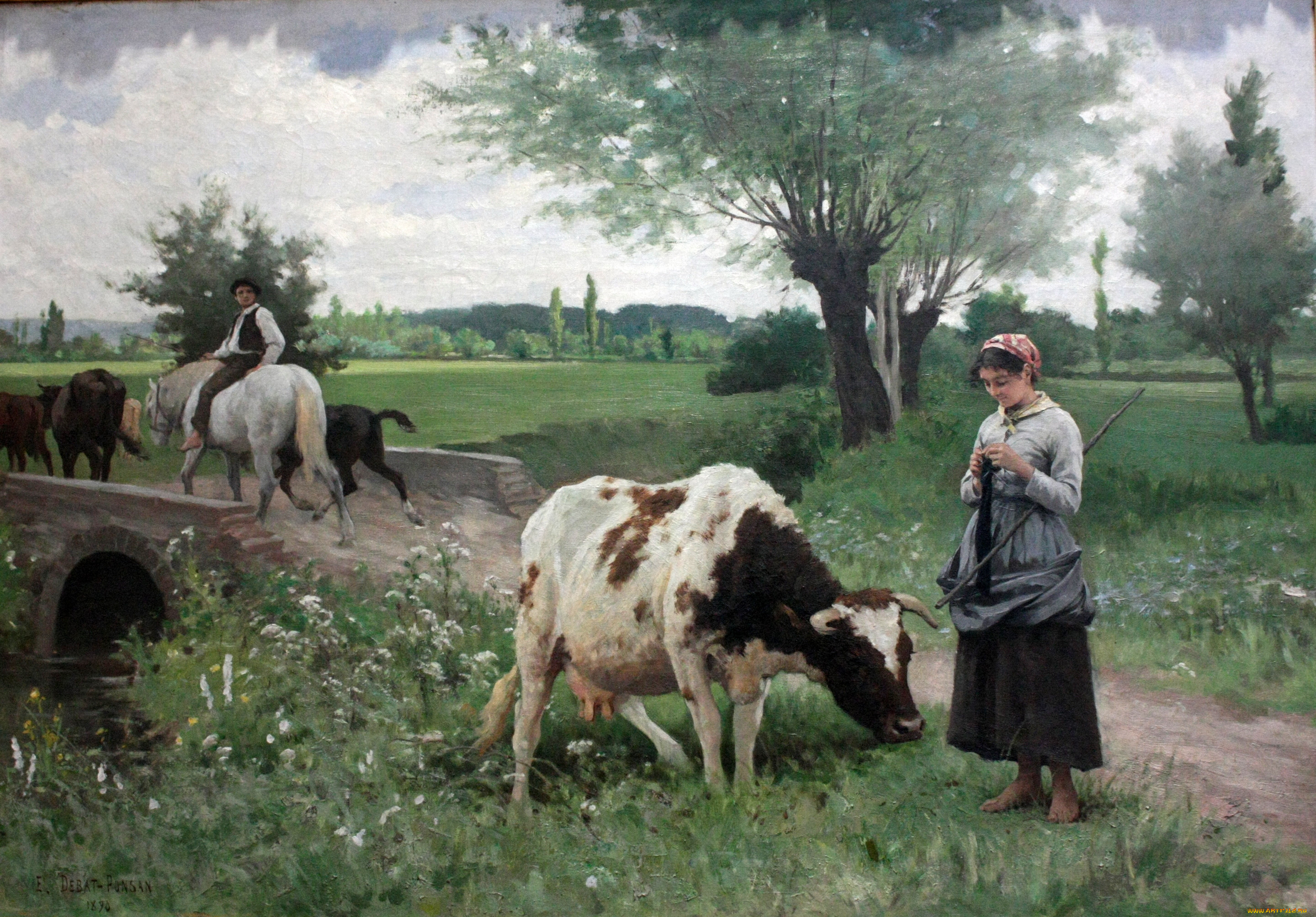 the well kept cow,  edouard debat-ponsan, , edouard debat-ponsan, edouard, debat, ponsan, , , , , , , 